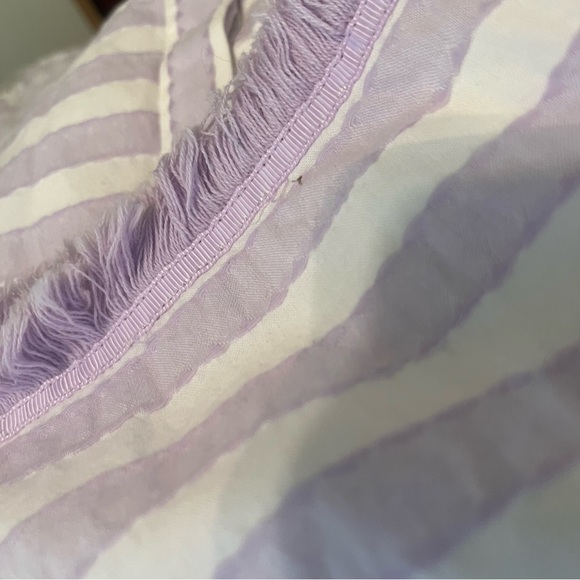 Southern Tide Corrine striped purple/white shift dress/fringe hem-woman’s small - Picture 9 of 11